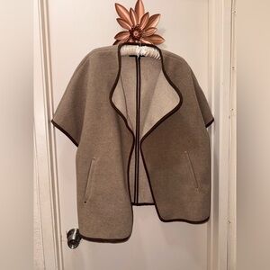 Marc New York Beige and Dark Brown Women's Poncho